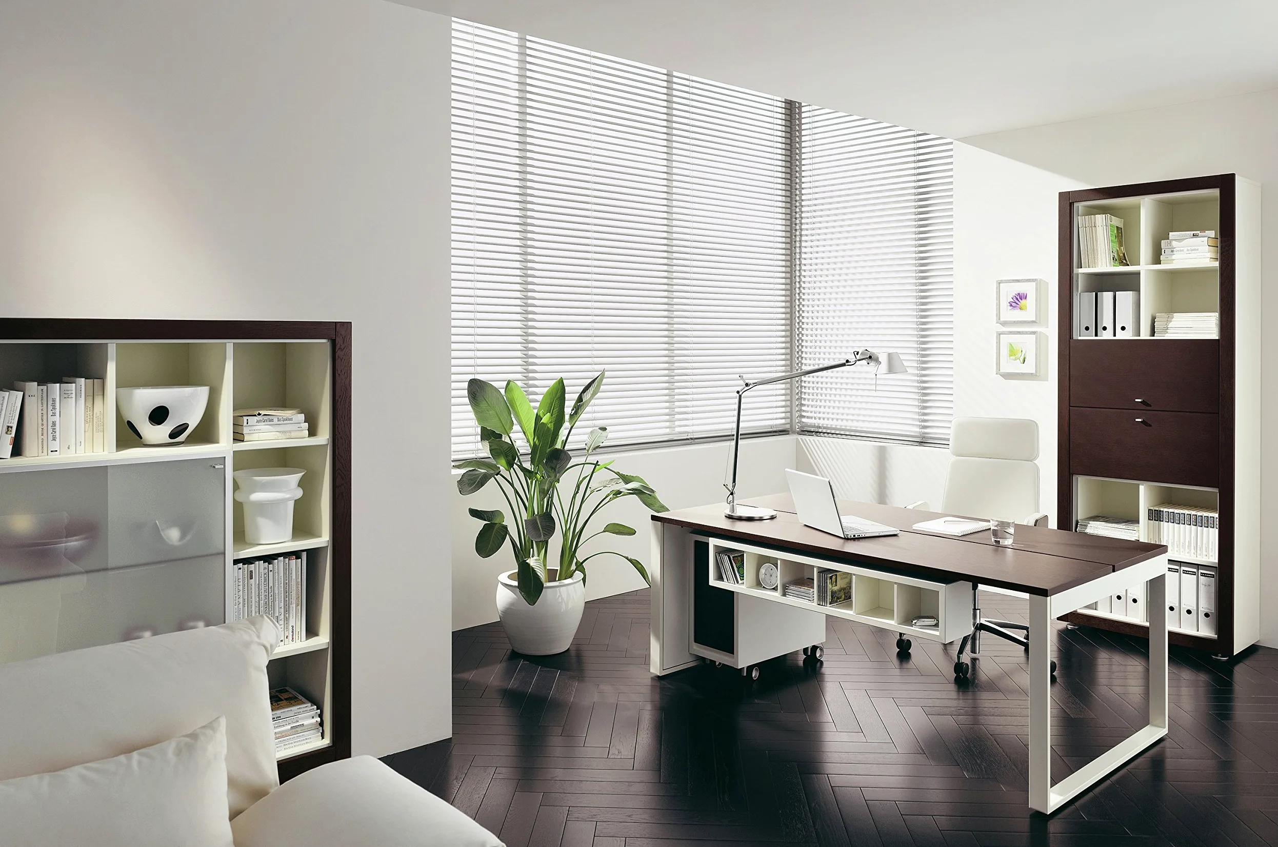 Deco Company Alu-Jalousie ohne Bohren, Zum Klemmen, Inkl. Klemmträgern, Sichtschutz, Lichtschutz, Blendschutz, Aluminium-Jalousie, Weiß, 90 x 130 cm