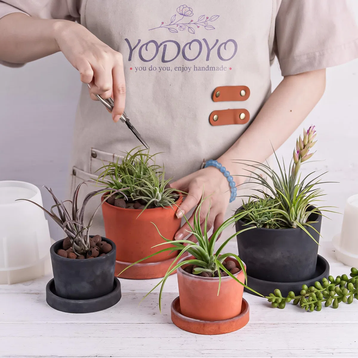 Silikonformen Gießformen 2 Stücke Blumentopf Gießform Mit Deckel - für Sukkulenten und Kaktusse, DIY Vorratsgefäß und Kerzengläser Runde Terracotta Blumentöpfe Pflanzen Deko Übertopf
