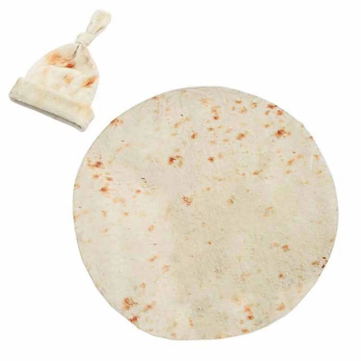 Baby-Tortilla-Decke, Mütze, Weich, Atmungsaktiv, Rund, Wickelset für 0–6 Monate, Fotoshooting-Requisiten für Neugeborene