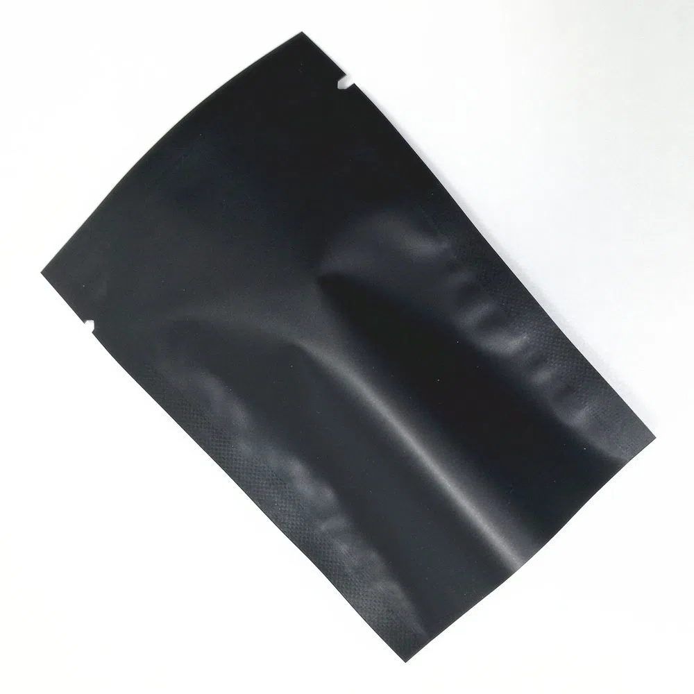 200 Stück Flache Open Top Mylar Beutel Vakuumversiegelbar Langfristige Aufbewahrung von Lebensmitteln Matter Beutel Heißversiegelbar mit Aufreißkerbe (8x12cm(3.15x4.72inch), Schwarz)