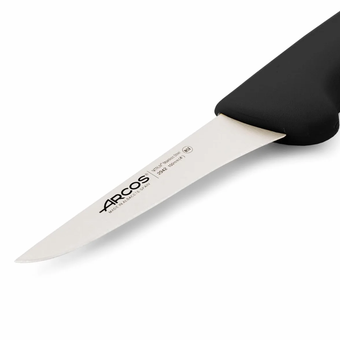 Arcos Profi-Ausbeinmesser - Edelstahlklinge NITRUM 100 mm - Schwarzer Polypropylen-Griff - Perfekt zum Entbeinen von Fleisch - Serie 2900
