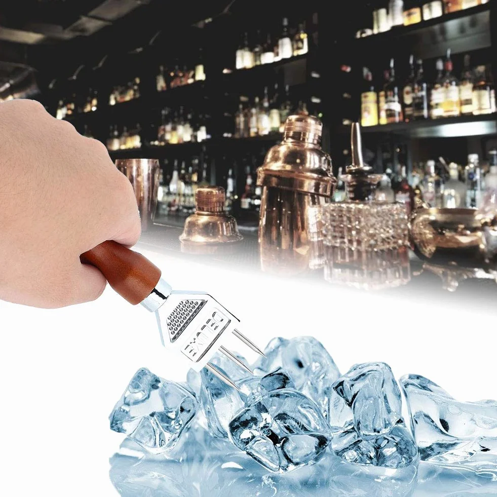 Jeffergarden Eispickel, Eis Meißel aus Edelstahl mit Holzgriff für die Entfernung von Crushed Ice, Chipper, Werkzeug für Küche und Bar, Barkeeper Tool, wiederverwendbar, Barzubehör