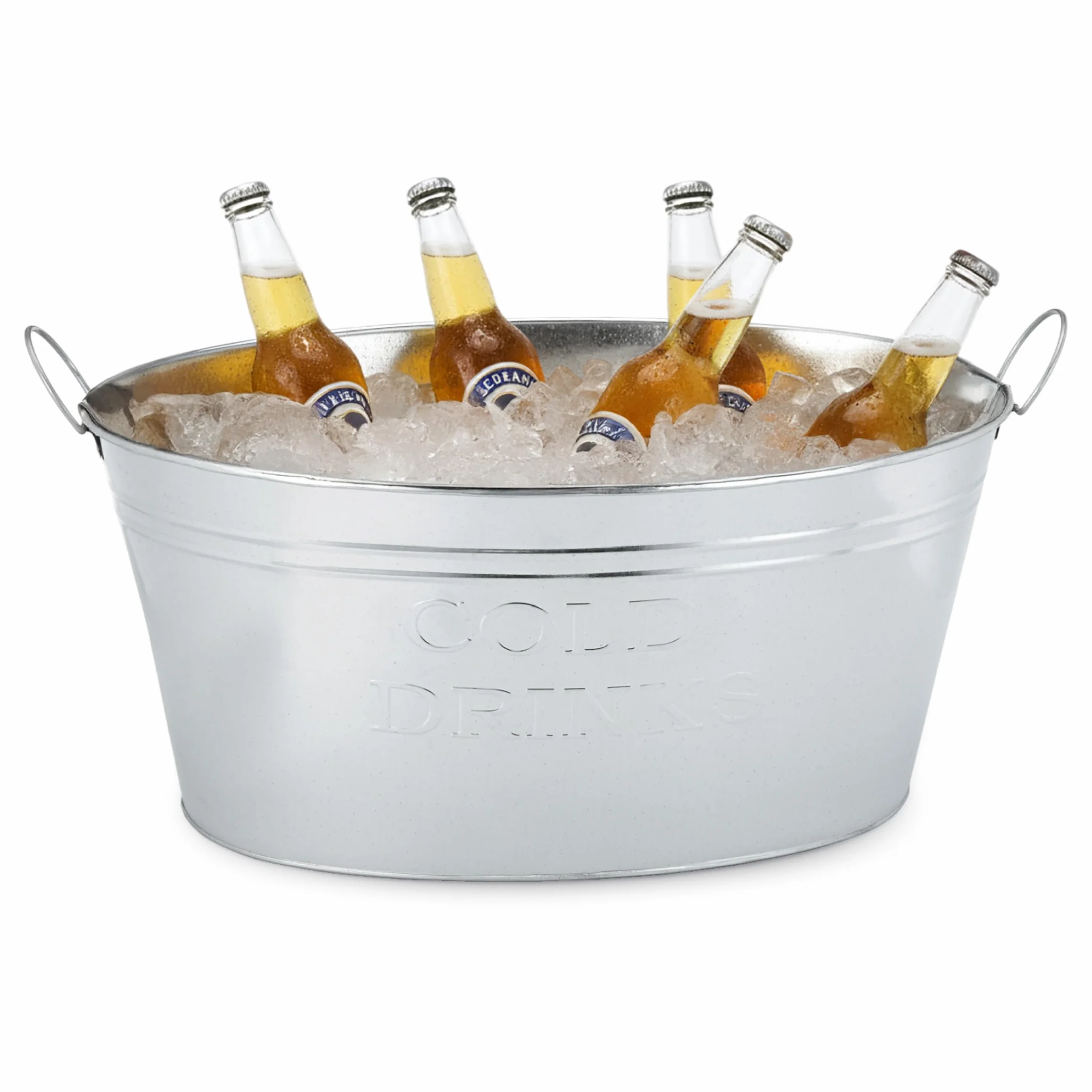 Getränkekühler Cold Drinks - Zinkwanne 24 Liter - Eiseimer Eiswürfelbehälter Sektkühler Eiskübel