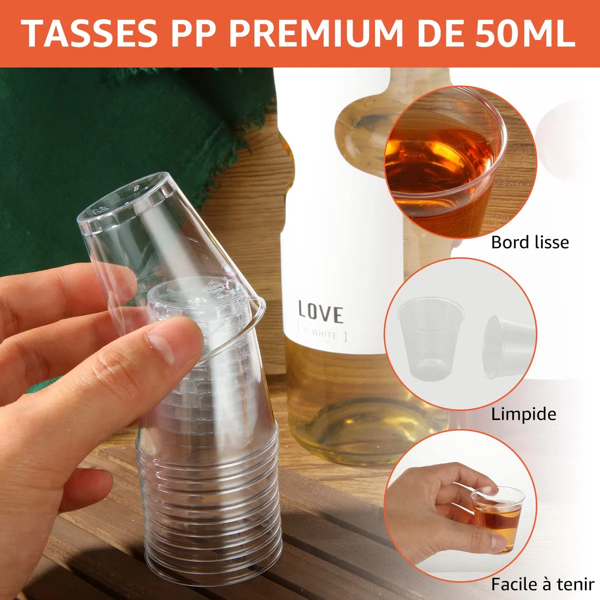 SENENQU 200 Stück 5cl/50ml Schnapsgläser Plastik Shotgläser Kunststoff Schnapsbecher Plastikbecher Wiederverwendbarer Transparent Shot Becher für Geburtstage Verkostung Partygadget