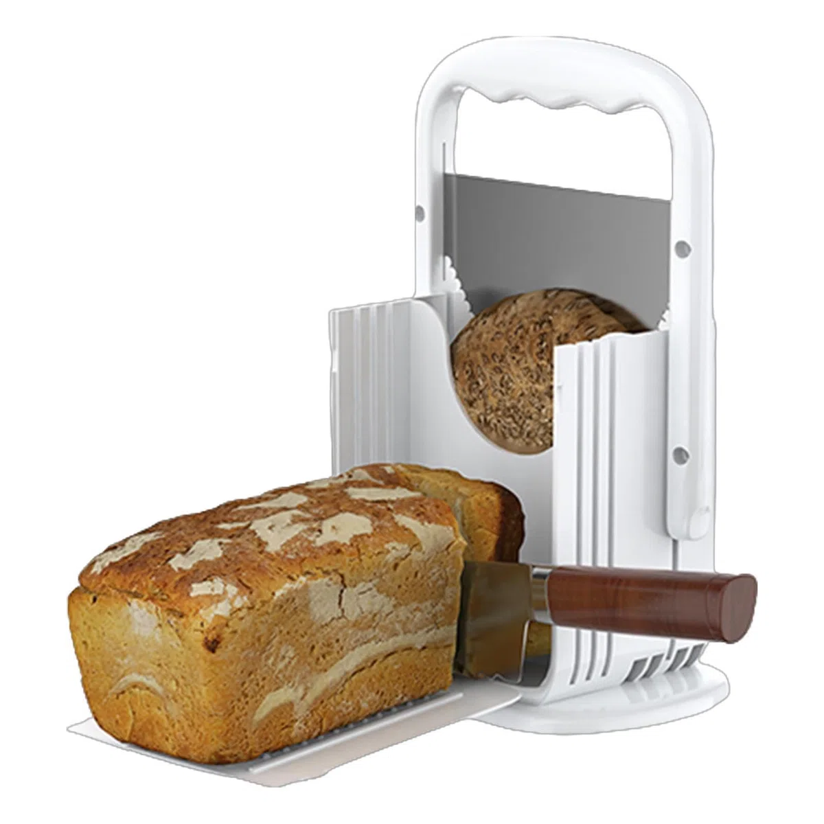 Brötchenschneider, Brötchenschneider, und großer Brotschneider, Bagelschneider, spülmaschinenfester Bagelschneider mit handlichem Griff für Bäckerei,