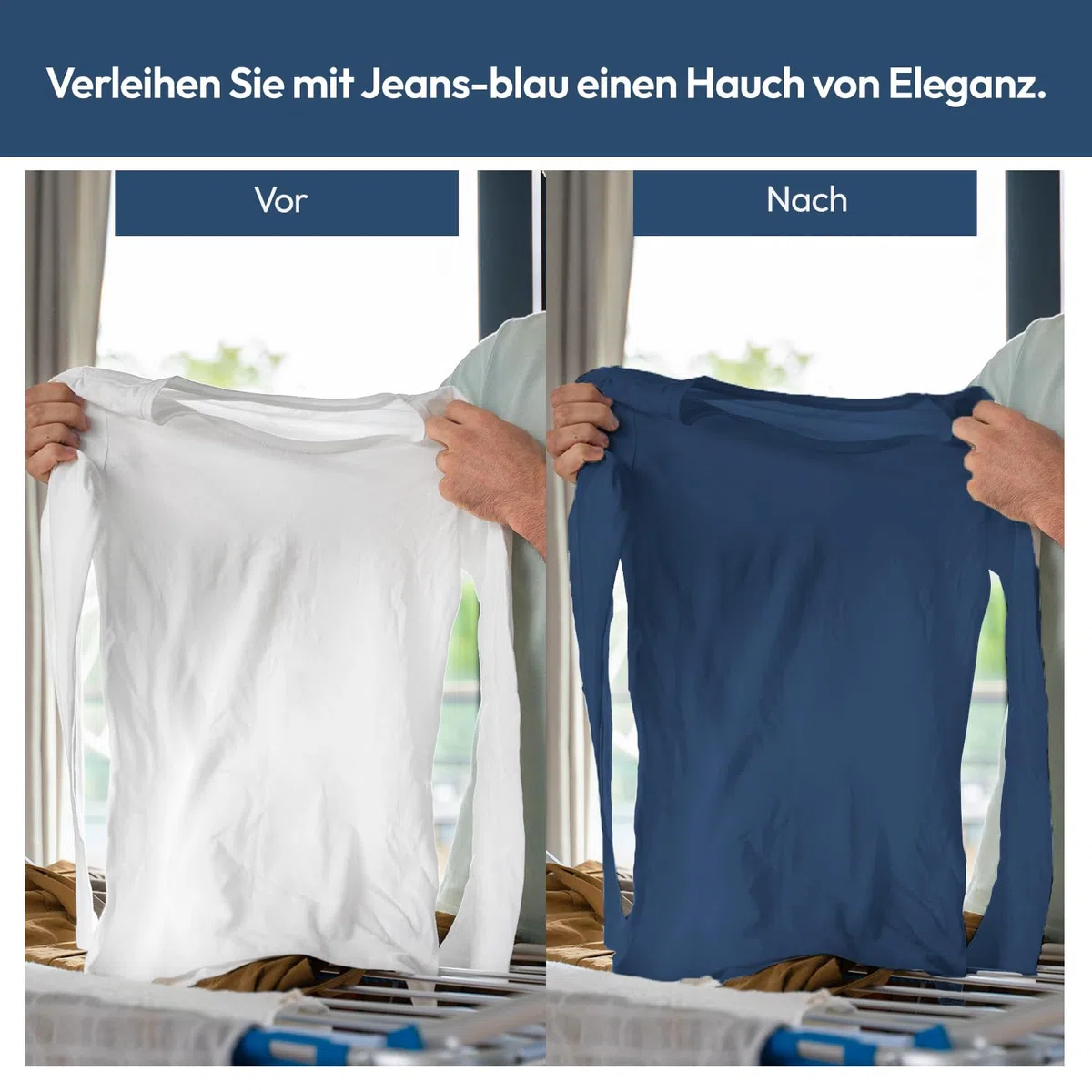 Haute Couture - Blau Textilfarbe - JeansBlau - 350g - Alles-in-Einem - Gebrauchsfertig für Kleidung und Stoffe