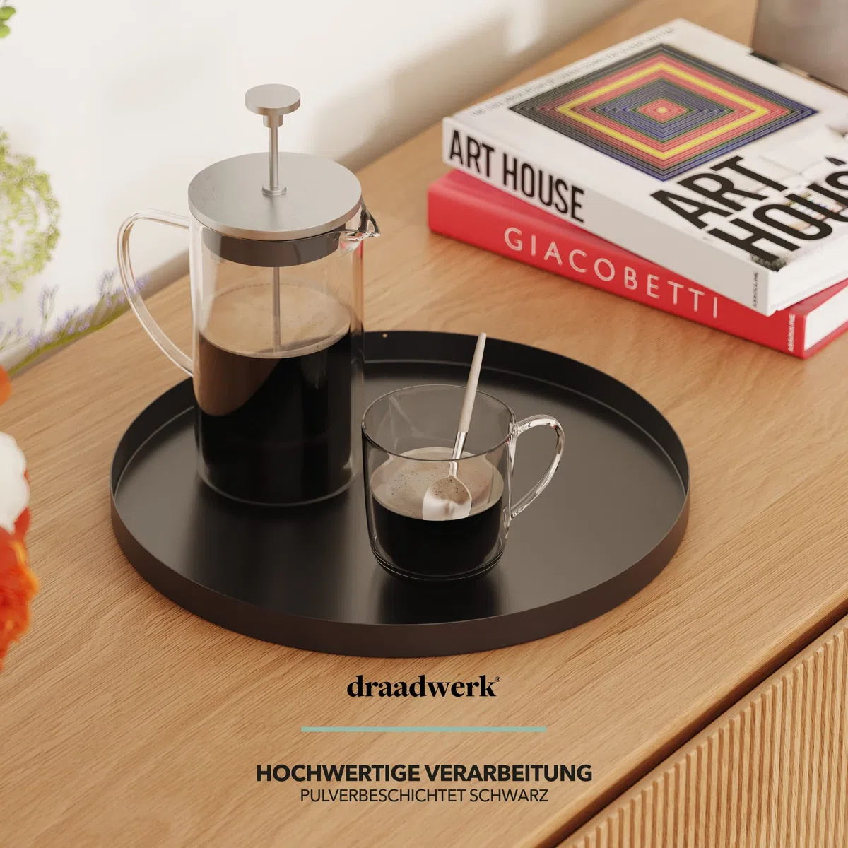 draadwerk® Deko Tablett Schwarz ø30cm