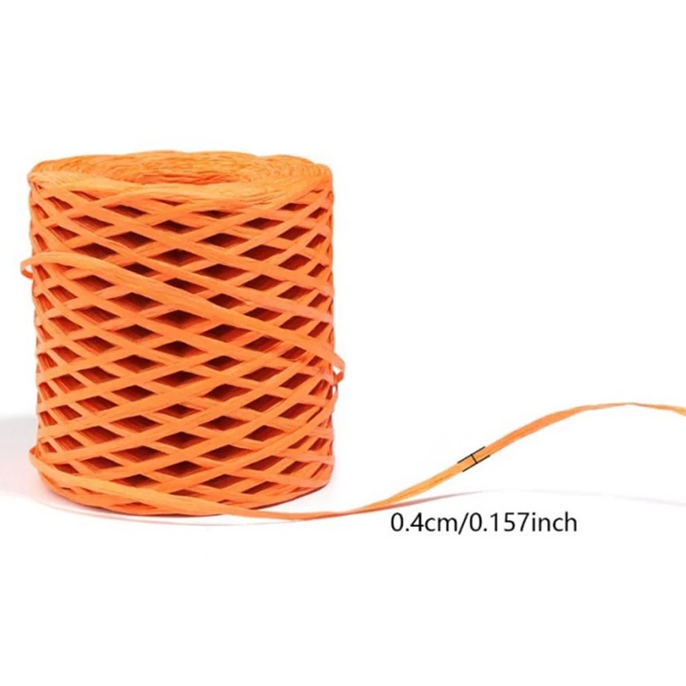 200 m Bastband Bunt Papierbänder Raffia Paper Schnur Geschenkband Papier Bindfäden Häkeln Bast Band für DIY Basteln Geschenkverpackung Weben Weihnachten Dekoration Mischfarben 2