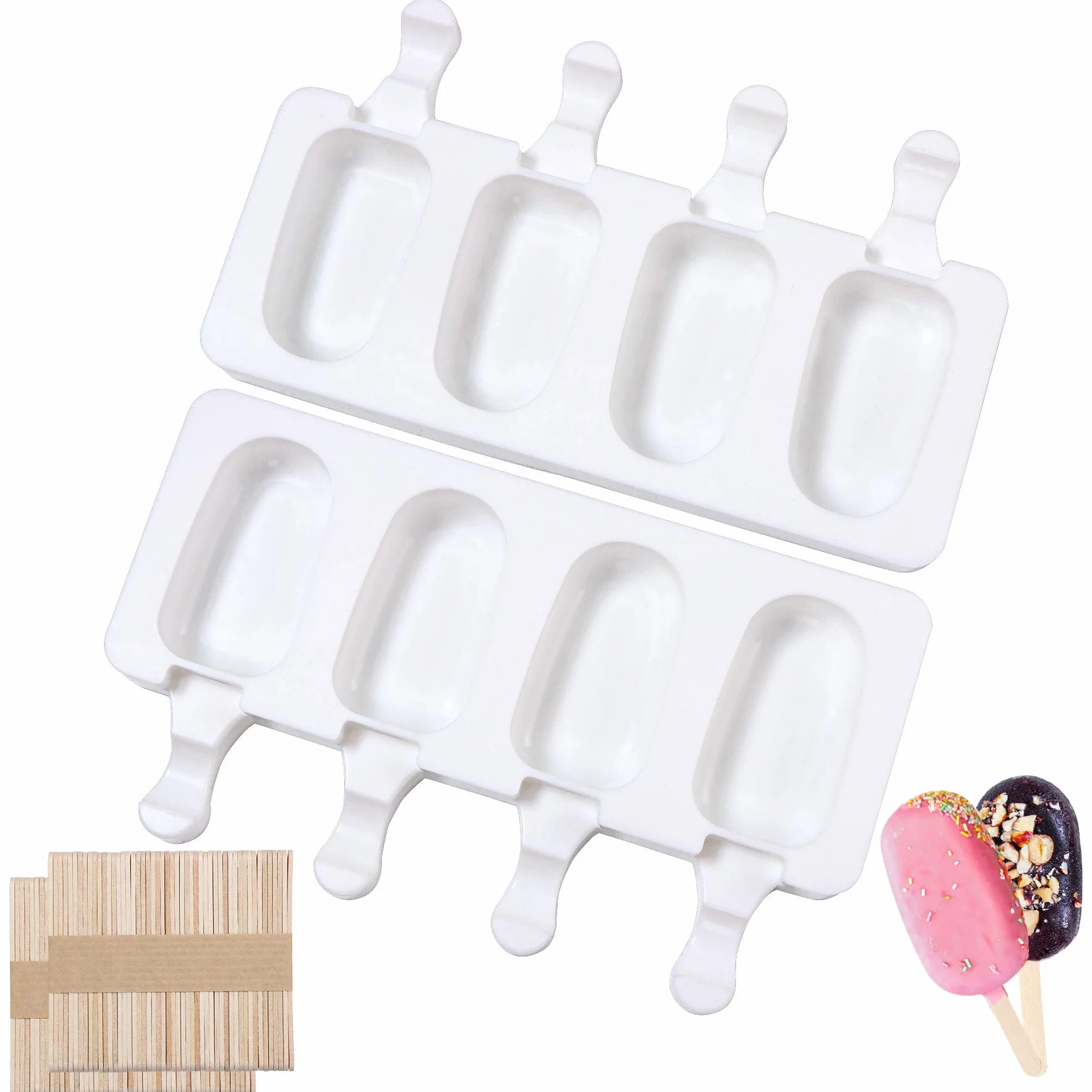 Eisformen Silikon Formen,Stieleisformen,BPA Frei Kuchen Eis am Stiel Backform, Popsicle Molds Set,Eiscreme form-Cake Pop Ice Lolly Mould Eis Selber Machen Dessertform
