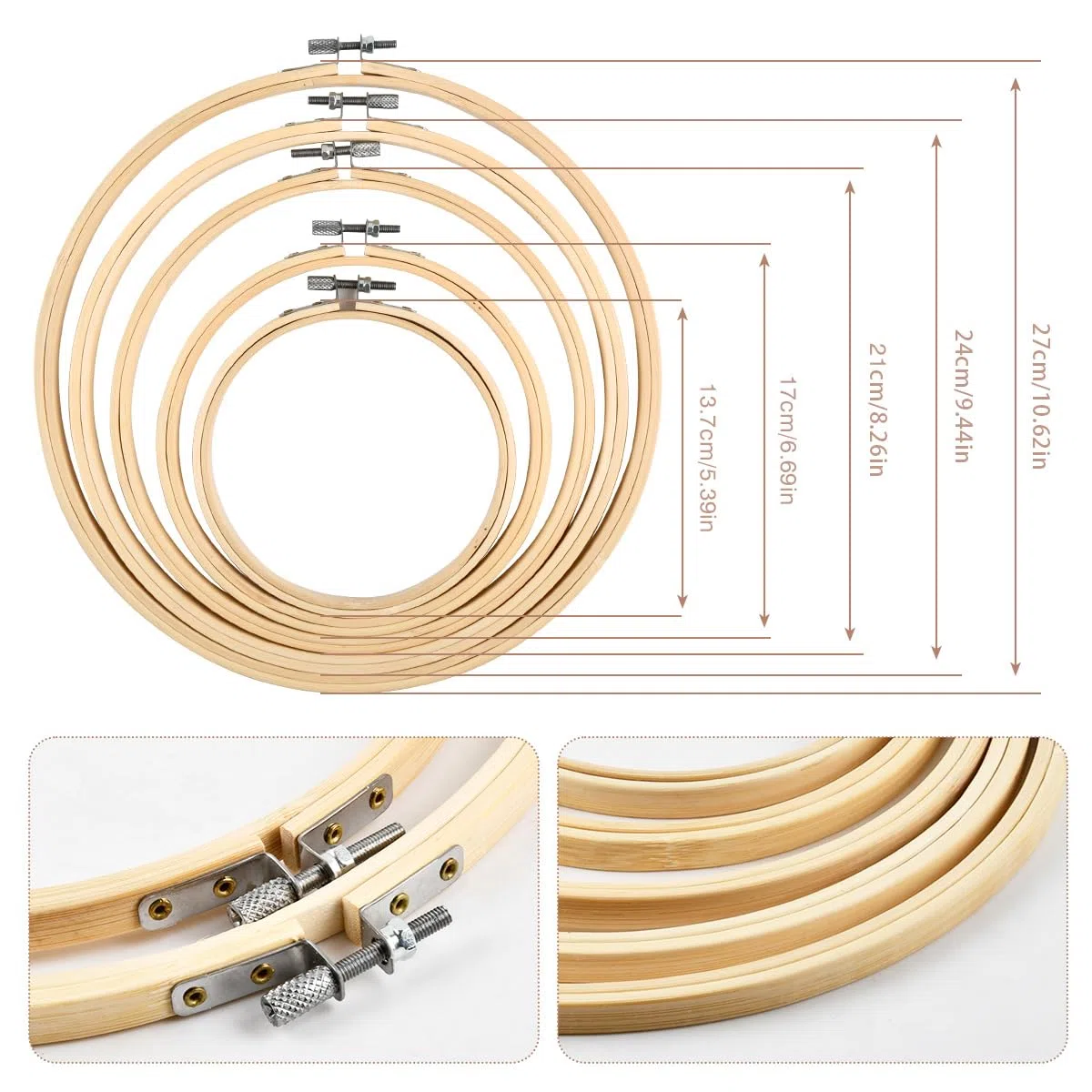 DODUOS 126 PCS Lagern Kreuzstich Set,Stickerei Starter Kit Punch Needle Kit,100 Farben Stickerei Set+5 Pcs Bambus Stickrahmen,2 Stück Stanznadeltuch,1 Leinentasche mit Kordelzug,Stickset für Anfänger