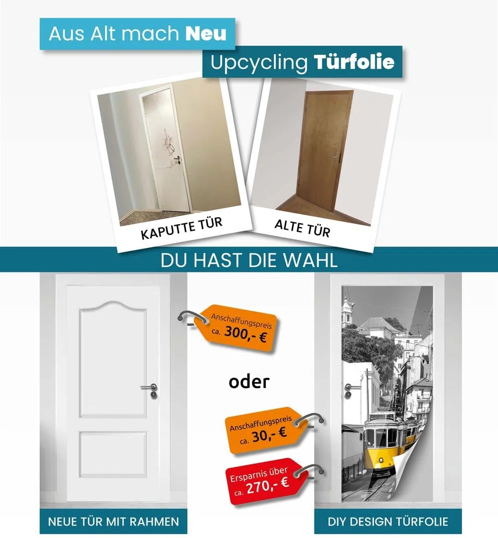 MyMaxxi Türtapete selbstklebend - Einteilige Türfolie 90x200 cm - Motiv: Grüne Blätter Türklebefolie zum verschönern & bekleben der Tür - Türaufkleber aus Klebefolie