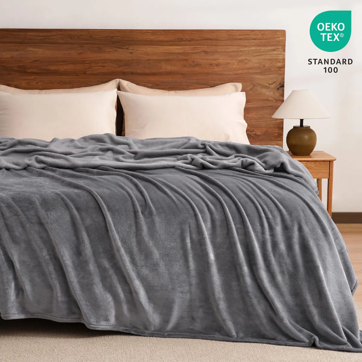 PHF Kuscheldecke Flauschig Fleecedecke 150x200cm - Oeko-Tex Weich Warm Wohndecke, 1PC Decke Blanket für Couch Sofa Bett, Tagesdecken & Kuscheldecken, Sofa überwurfdecke, Grau