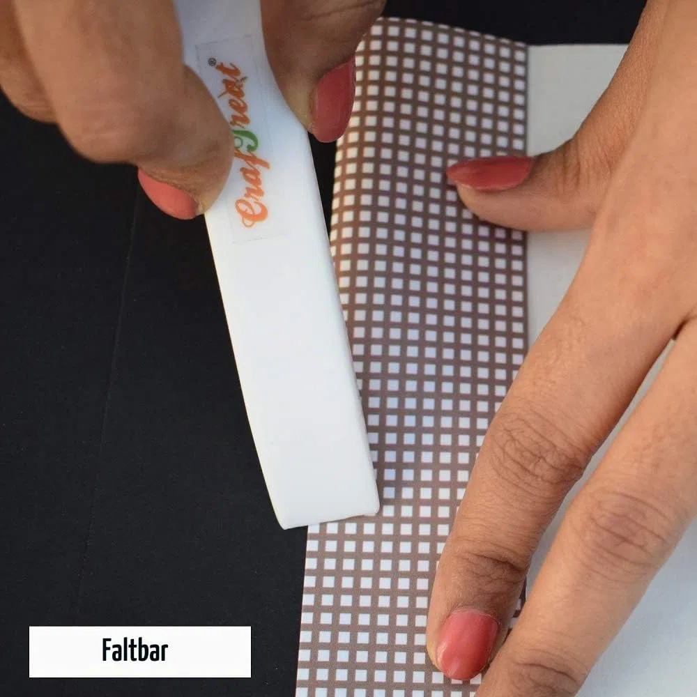 CrafTreat Teflon Falzbein aus knochen - Heber Falzbein - falzbein für papier - Ideal als Falz-, Rill- und Knickhilfe für Papiere, Bastelbuch