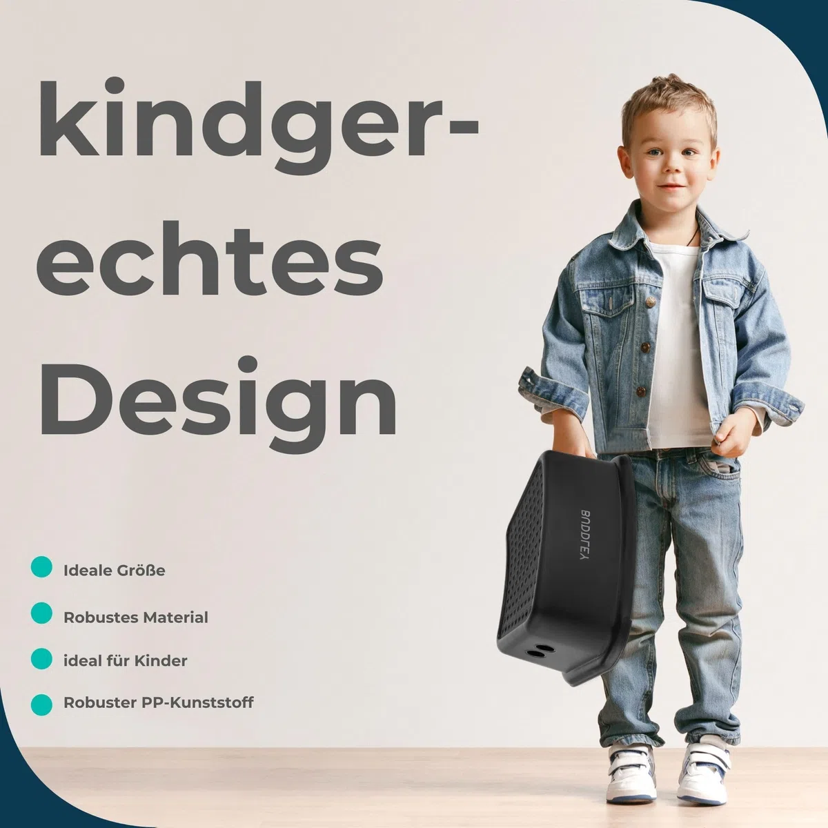 BUDDLEY Tritthocker Set 2X - Kindertritt - Badezimmer - Küche - Antirutsch - Kunststoff - Schwarz - Belastbar 80 kg
