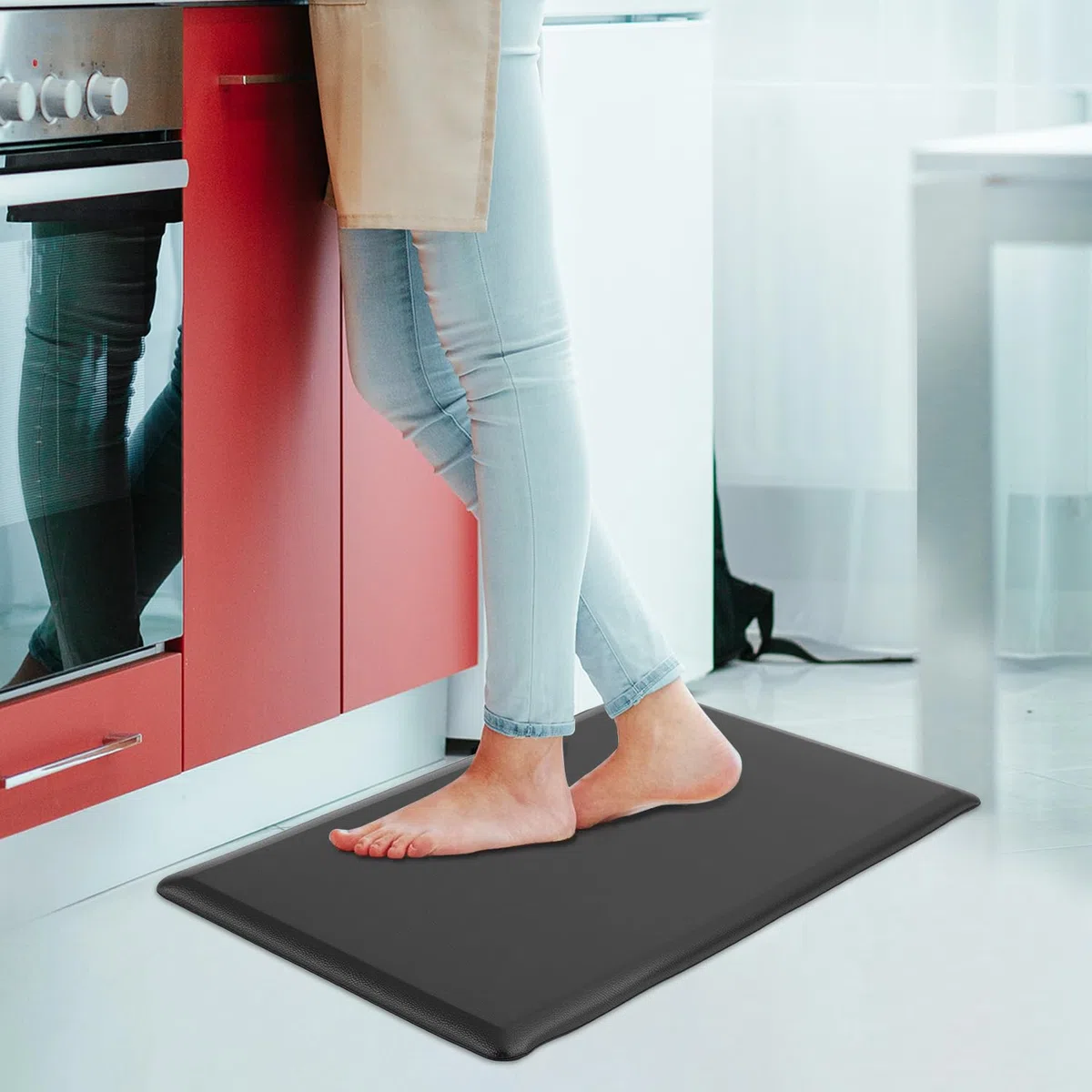 QWORK® Anti-Ermüdungsmatte,44cmx71cm stehmatte, 12mm rutschfeste komfortpolsterung, für Küche Badezimmer