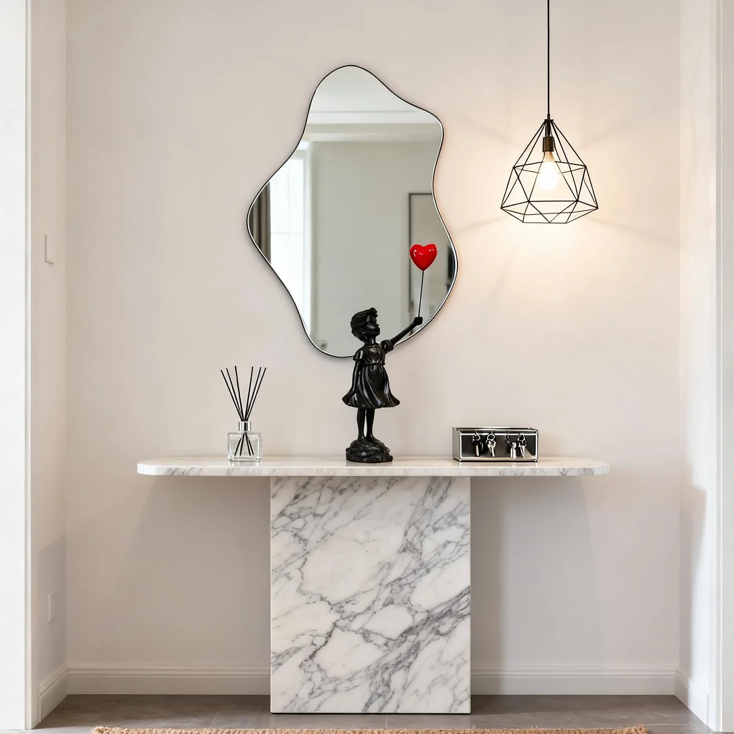 Banksy Figur Skulptur,Ballonmädchen-Statue,Deko Wohnzimmer,Home Store Dekoration, Modern Abstract Kunst Skulpturen Deko, Bürodekorationen,Polyresin, Geschenk(Schwarz)