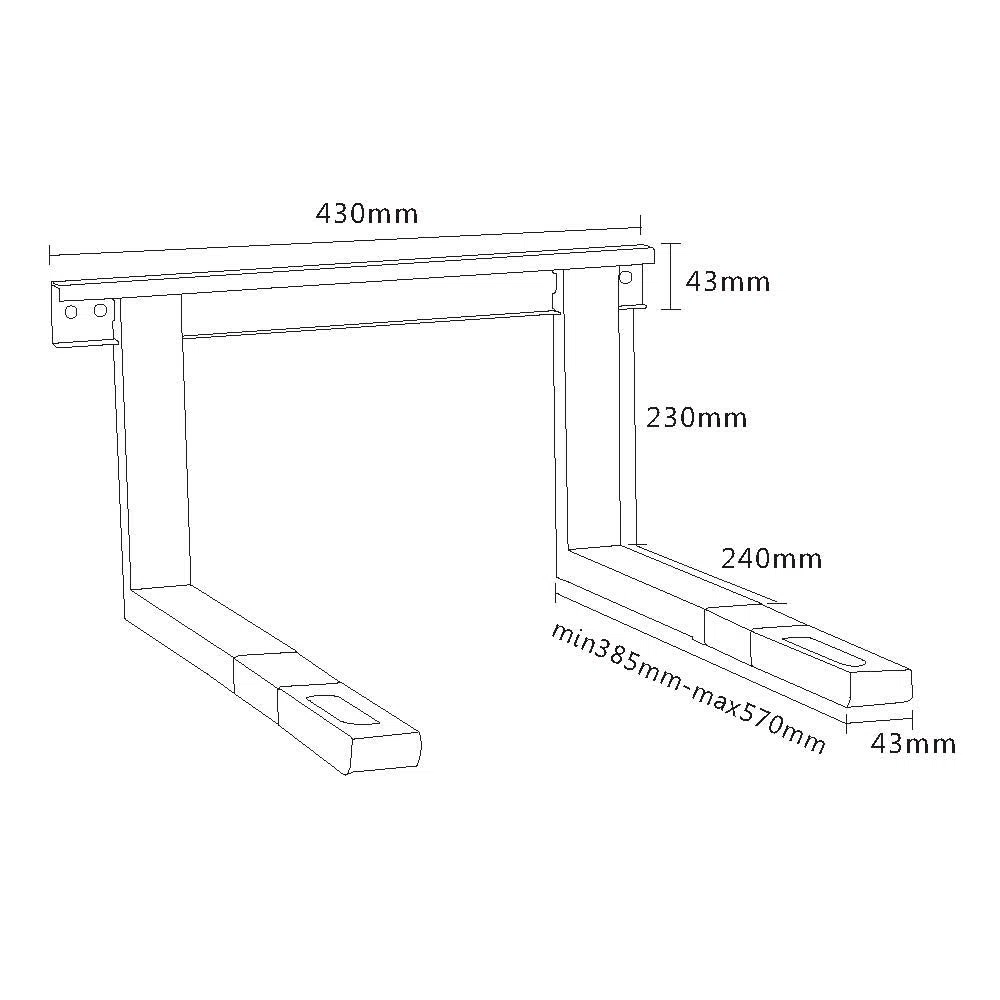 ARLI Mikrowellenhalterung schwarz – Wandhalterung für Mikrowelle Grillofen bis 35 kg Ablage Mikrowellen Wandhalter Regal Halter Inklusive Befestigungsmaterial