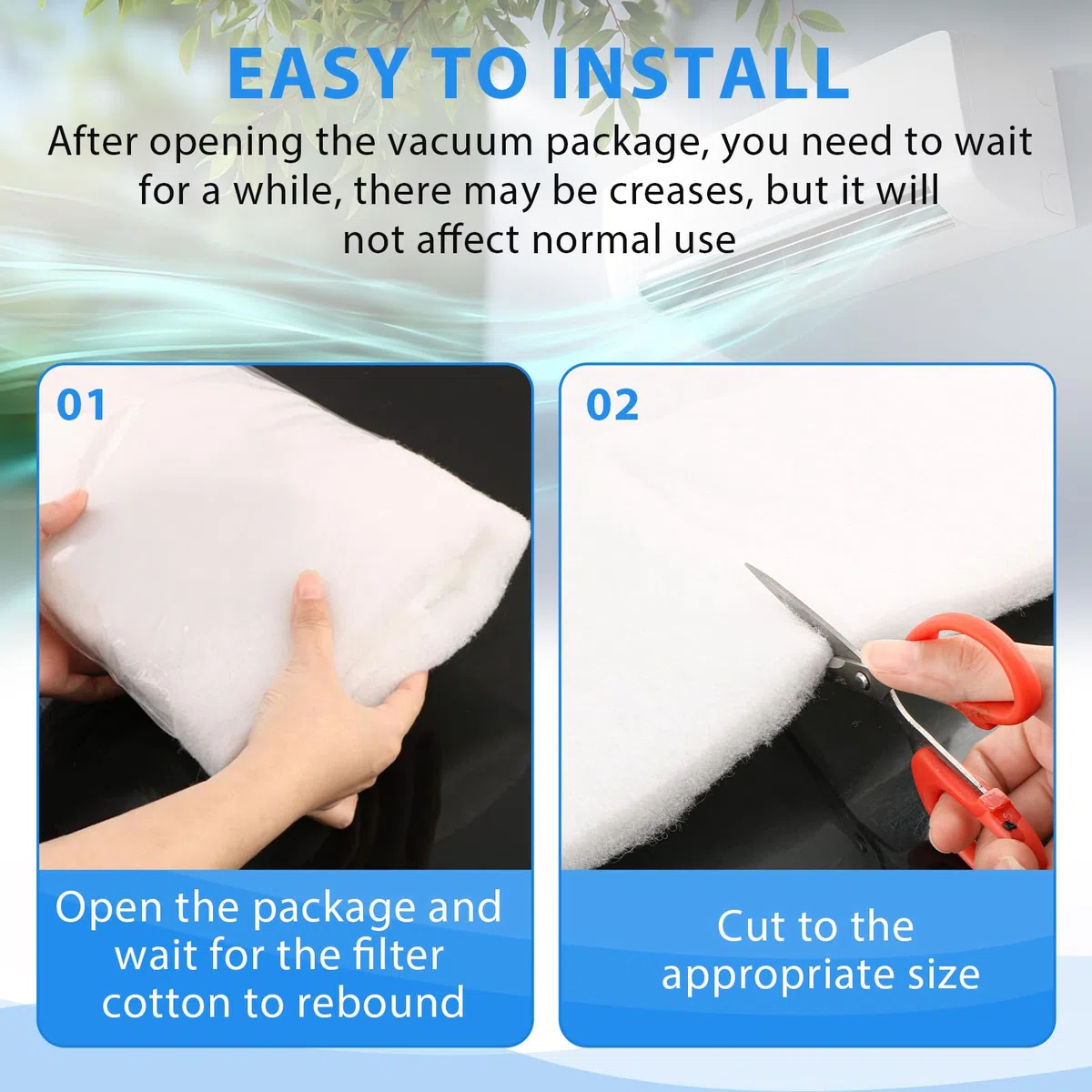 G4 Filtermatte 1m x 2m x 2cm Luftfilter Rolle Filtermatte Zuschneidbar Filtermatten für Lüftungsanlagen Klimaanlagenfilter Rolle mit Staubschutzfolie für Klimaanlagen Repair