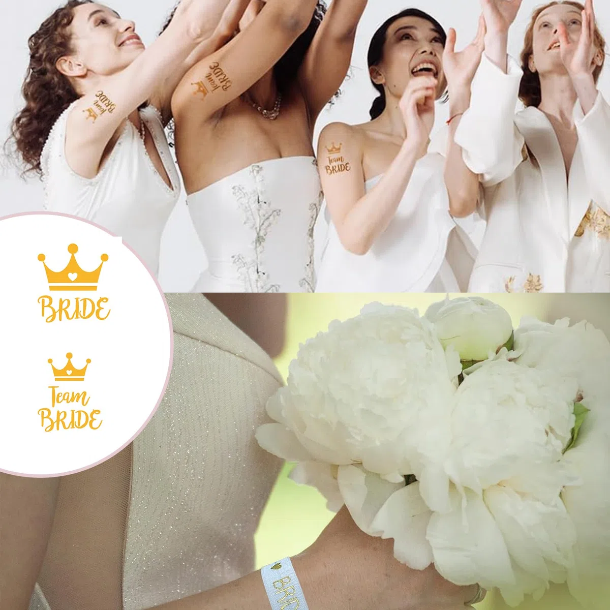 49 Stück Jga Accessoires Frauen, JGA Brille Team Braut Haargummi Armbänder für Junggesellenabschied Frauen, 1Bride to be schärpe +12 Herzförmige Brille +12 Haargummi+12 Armband+12 Aufkleber, JGA Deko