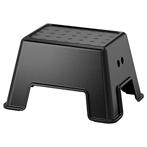 IKEA Tritthocker BOLMEN Rutschfester Badezimmerhocker 44x35x25cm - für Kinder und Erwachsene geeignet - schwarz