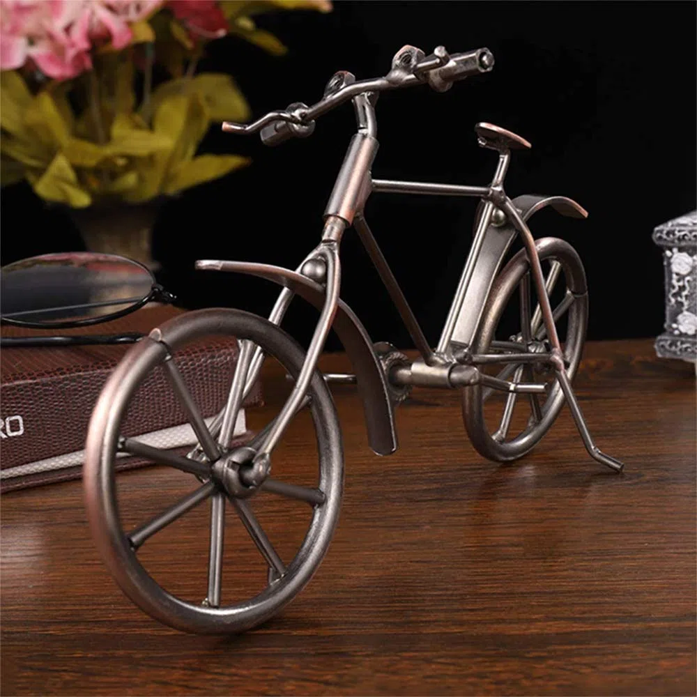 Schmiedeeisen Fahrraddekoration Modell, Deko Fahrrad klein, Metall Skulptur Retro Classic Handmade Eisen Fahrrad, Metall Art Dekoration Ornamente für Home Office