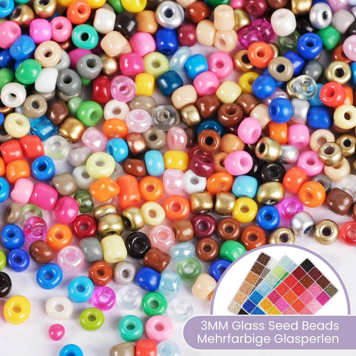 ARTREE 24550 Perlen für Armbänder, 3 mm Armbänder Selber Machen 66 Farben Perlenset, 300 Perlen Buchstaben,Perlen zum Auffädeln für Weihnachten DIY Bracelet Making Kit, Partys