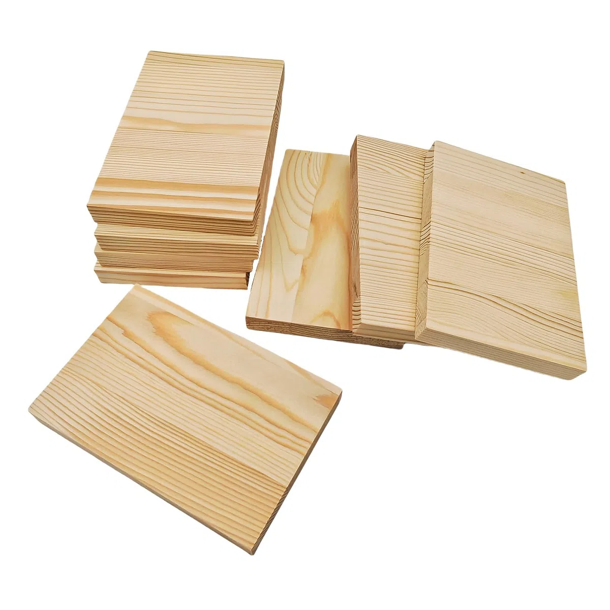Rechteckige Holzbretter, unlackierte Holzblöcke zum Basteln, 15 x 10 x 1,5 cm, blanko, zum Schnitzen, Malen und Brennen, 8 Stück
