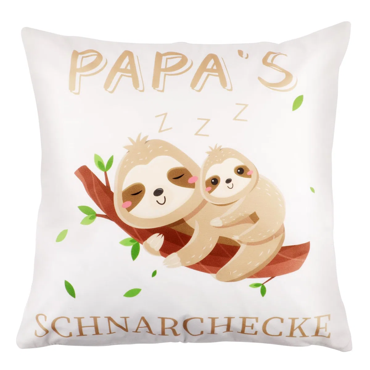 Moosono Geschenke für Papa Faultier Kissen mit Spruch Papa's SCHNARCHECKE Kissenbezüge Faultier Geschenk für Vatertag Geburtstag Weihnachten (45 * 45m, Ohne Füllung)