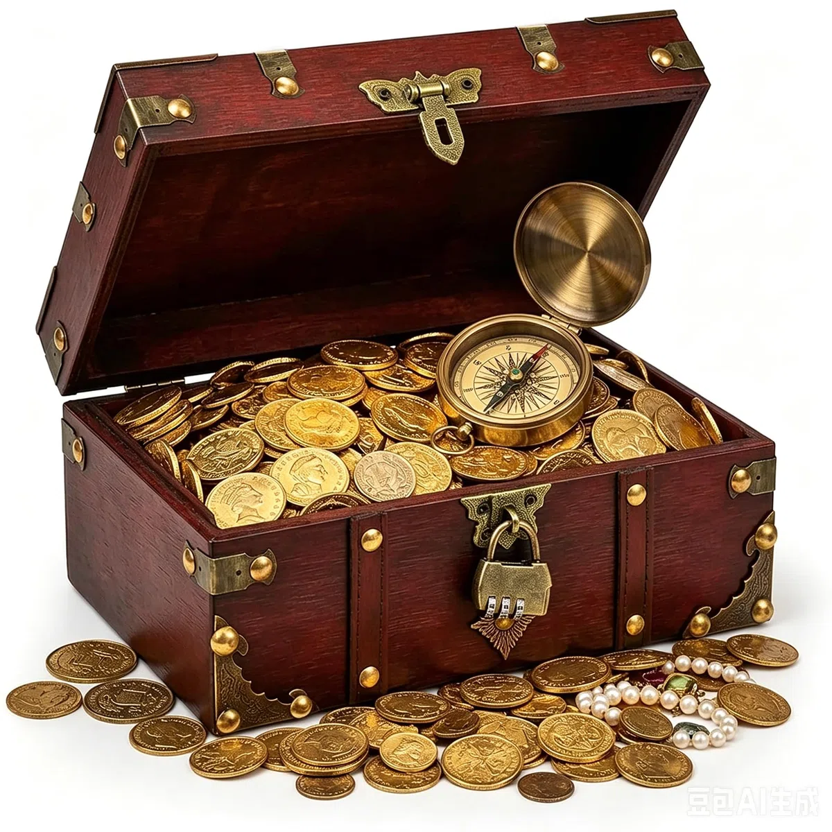 Vintage Schatztruhe Holz mit Zahlenschloss, Schmuckkästchen Aufbewahrungsbox, Schatzkiste für Dekoration, Aufbewahrung, Hochzeit und Escape Room (Rötlichbraun)