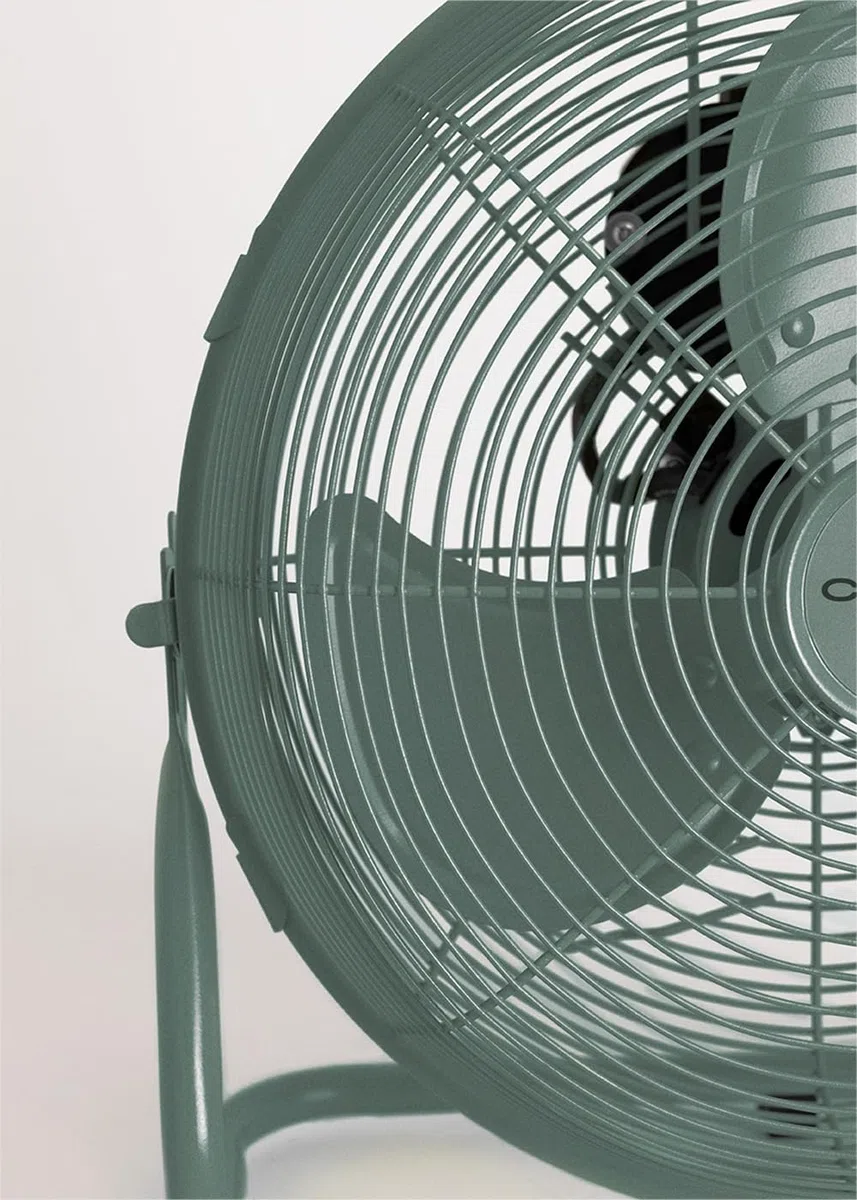 CREATE / AIR FLOOR RETRO/Industrieller Bodenventilator/Grün-Sage Ventilator, 16 Zoll, starker Luftstrom, 3 Geschwindigkeiten, leise, leicht, rutschfeste Standfüße