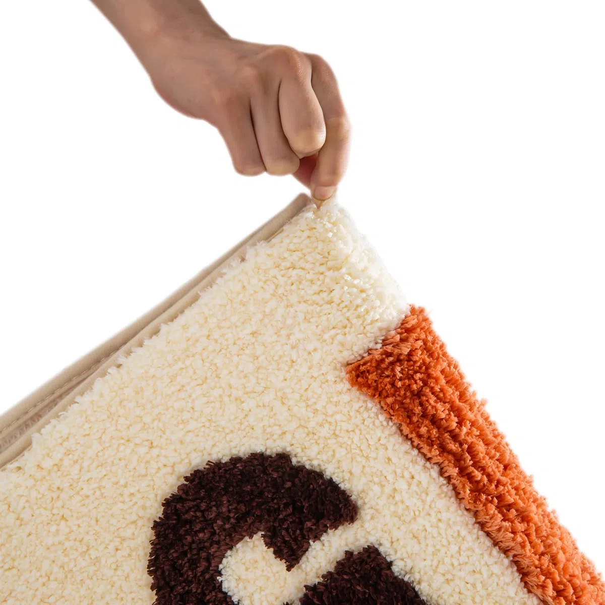 QJHOMO Beige Badezimmerteppich Bunt Badematte rutschfest Waschbar Badteppich Spaßig Badvorleger Weiche Mikrofaser Duschvorleger Absorbierende Badezimmer Teppich 50 x 80 cm