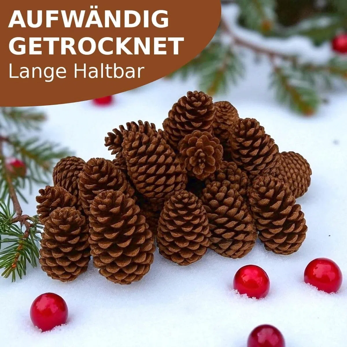 NaDeco Maritima-Zapfen 14-18cm, Set 20 Stück, Pinus Pinaster große Deko-Zapfen Tannenzapfen, Adventskranz & Weihnachts-Dekoration, Natürlich Groß zum basteln, Weihnachtsbaum & Advents-Gesteck