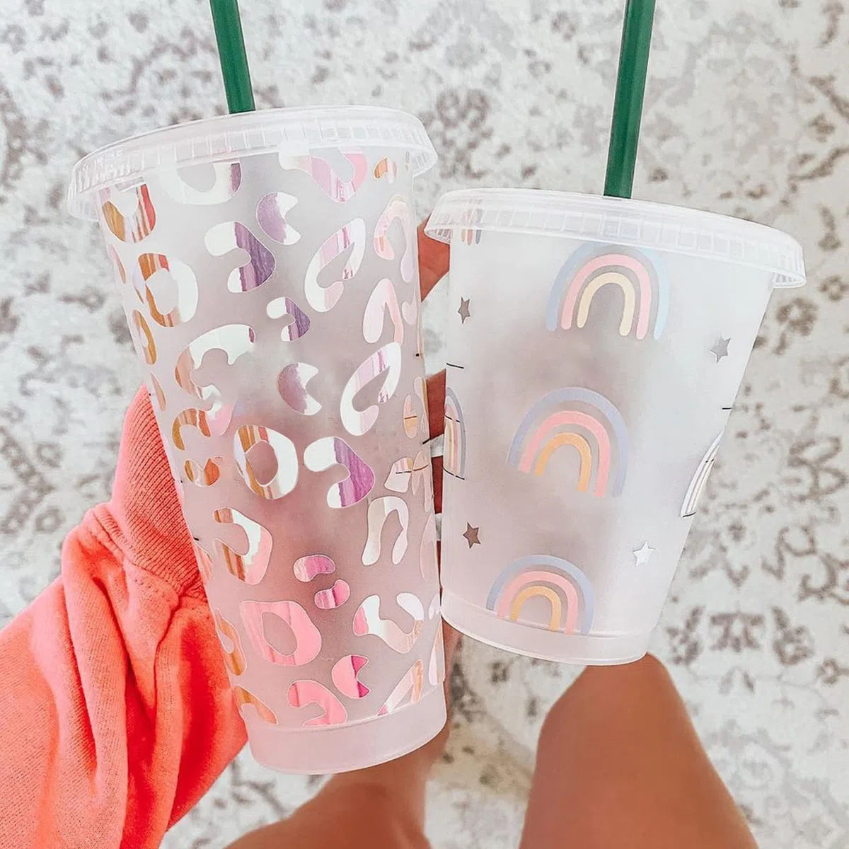 TECKWRAP Opal, holografisches Bastelvinyl, 0,3 m x 1,5 m, Sunset Pink