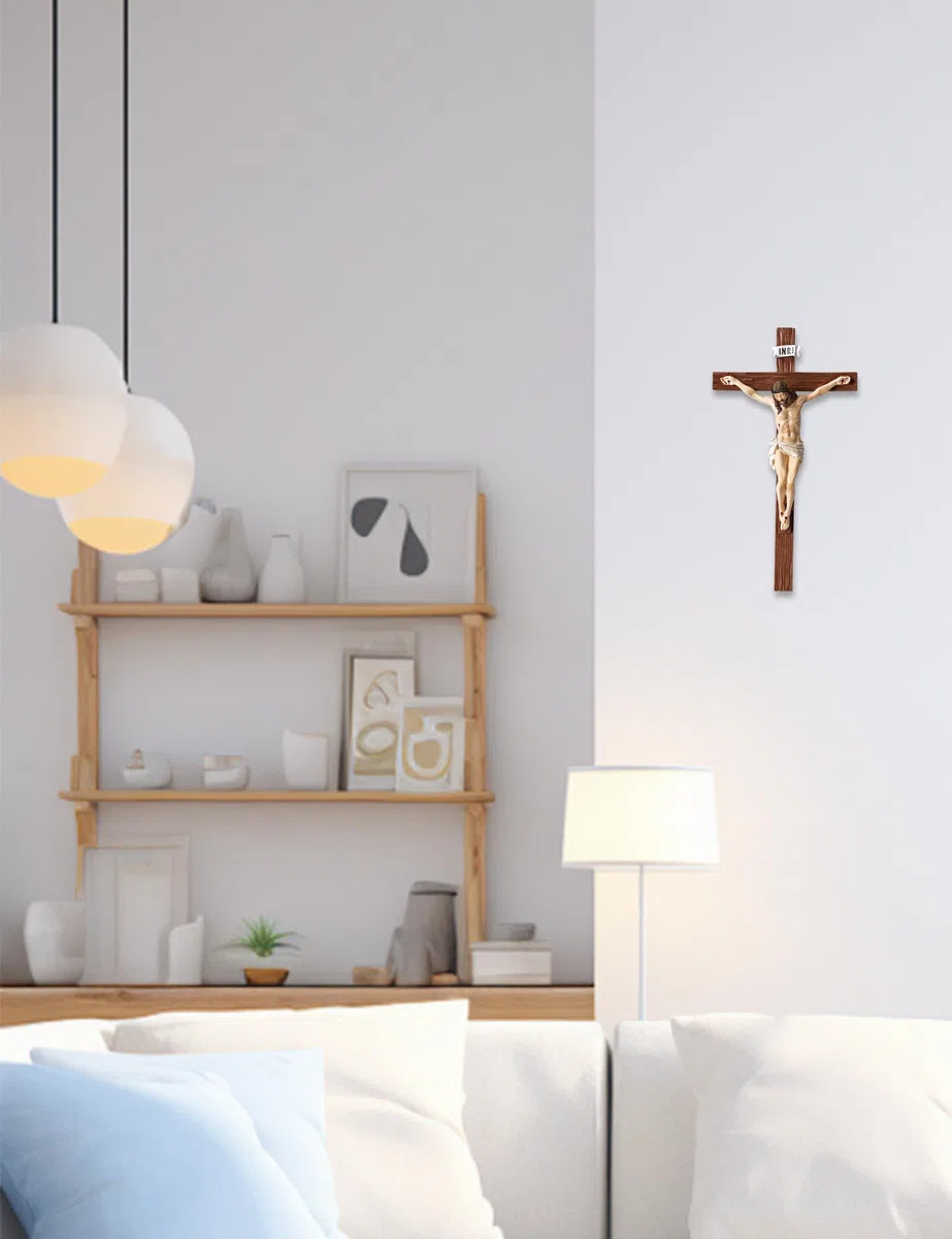 Gwezmxs Jesus Kreuz Wand, Kruzifix zum Aufhängen, 13x24cm Vintage Christliche Dekoration, Wandkunst