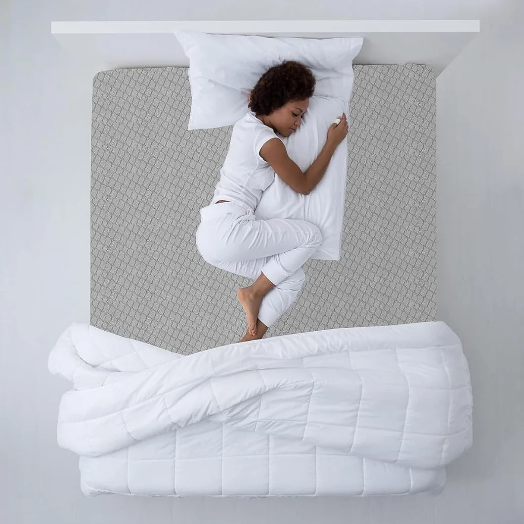 Degrees Home – Teide – Matratzenbezug – 90 cm Matratzenschoner – Matratzenbezug mit Reißverschluss – Anti-Milben-Matratzenschoner – 90 cm Bett - Grau