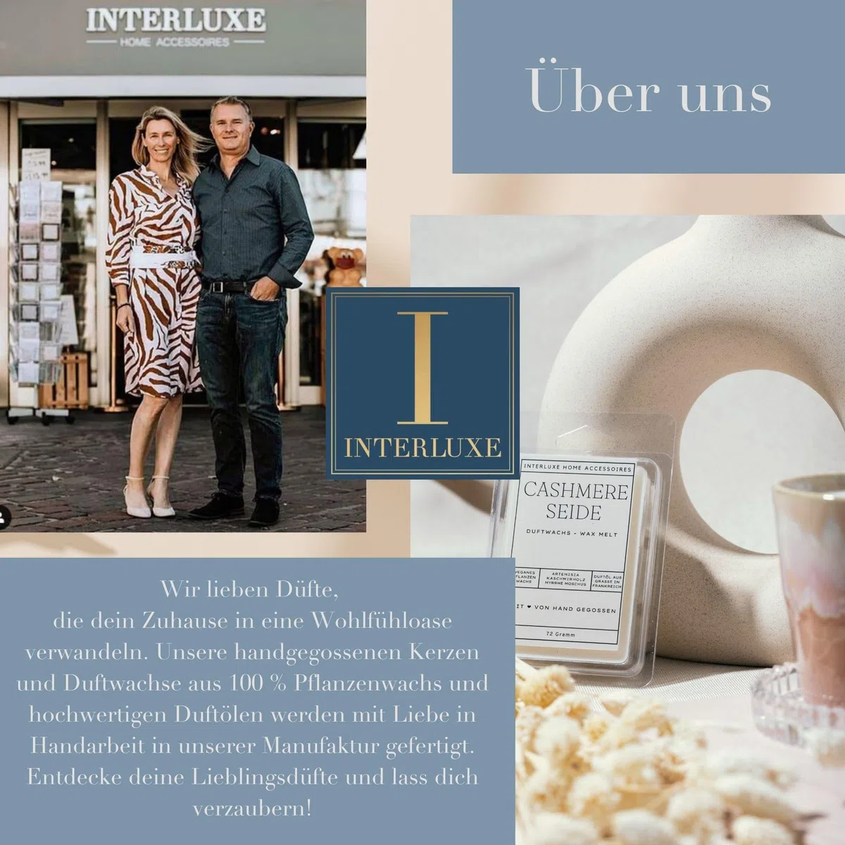 Interluxe Duftmelt Wachsmelt Clean Cotton angenehm duftend Waxmelt 100% pflanzlich Duftwachswürfel für Duftlampe Wachs mit Duftöl Indoor Melts Duftwachs für Aromalampe