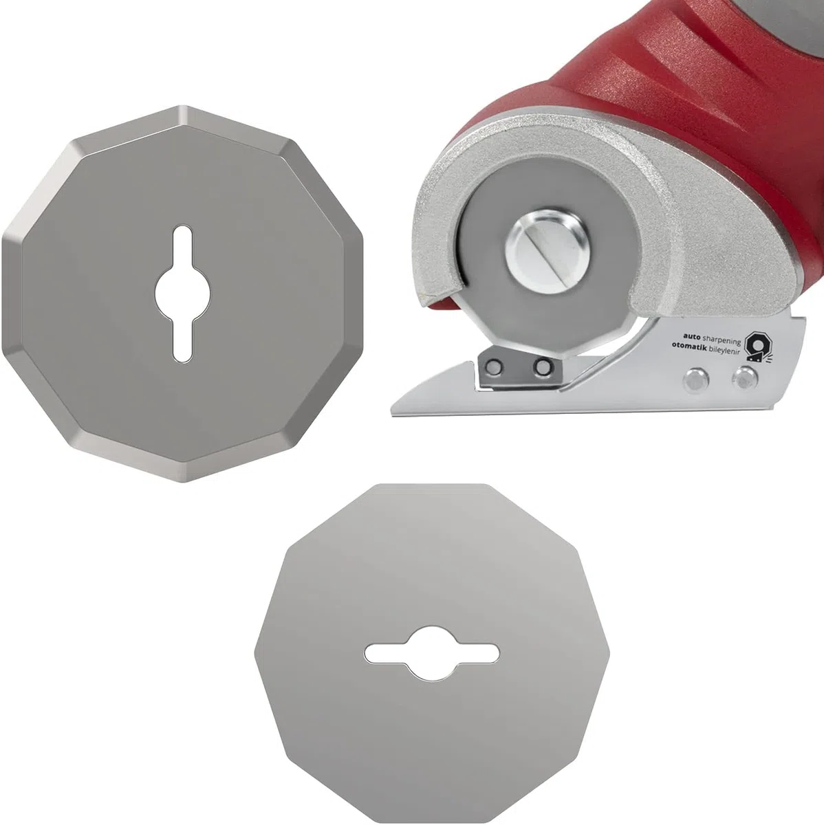 VLOXO Katonschneider Ersatzklingen Elektrische Scherenklinge Ersatz Rotationsklingen Kompatibel Electric Cutter Blades(1-1/2") für Stoff Teppich Leder Filz 2 STK.