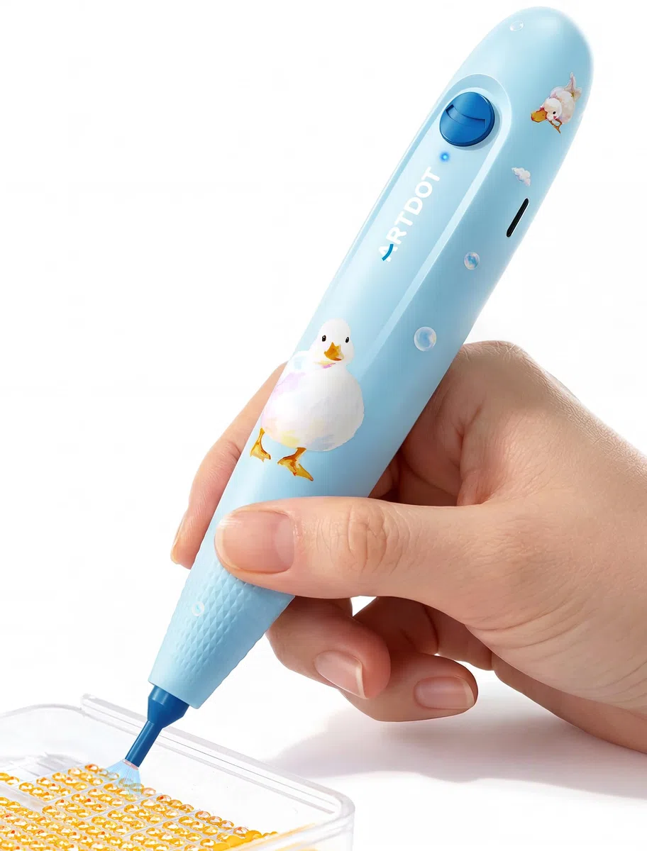 ARTDOT Elektrischer Diamond Painting Stift Set, ein Kabelloser Automatischer Wachsstift als Zubehör für Diamant Painting Erwachsene Blider, Blau