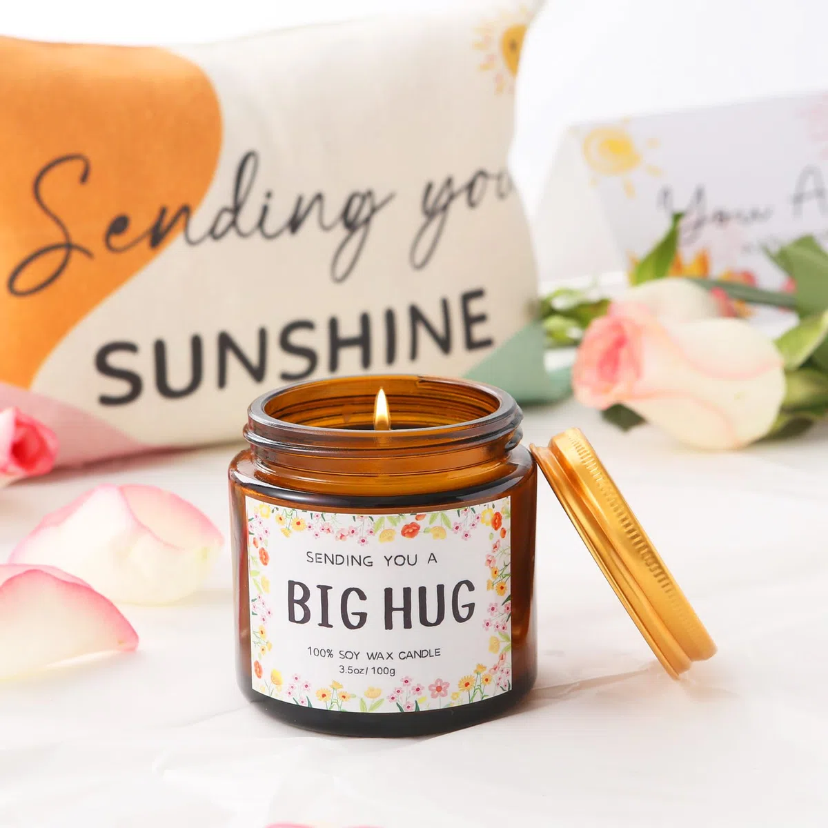 MUJUZE “Hug”Geschenk für Frauen,Sonnenschein Geschenkbox,Gute Besserung Geschenke Frauen,Get Well Soon Gift Care Paket,Geschenk Set für Beste Freundin,Schwester,Partner,Kollegen,Abschlussgeschenk