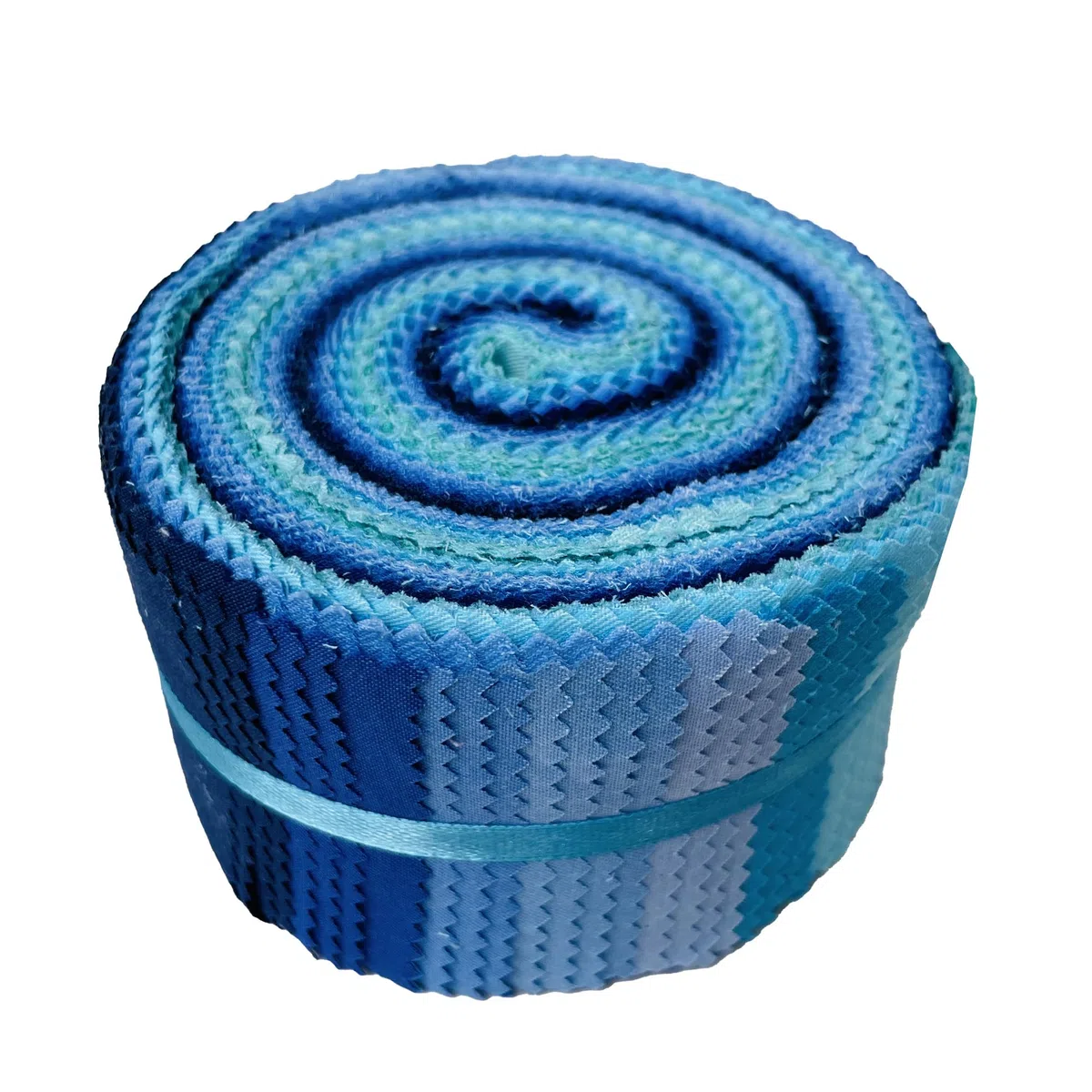 Jelly Rollstoff, 100% Baumwolle, Quiltstoff, 40 vorgeschnittene Streifen (6,3 x 111,8 cm) zum Quilten und Nähen, 10 verschiedene einfarbige Farben, einfarbig blau