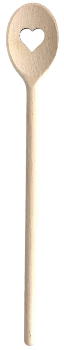Balna Kochlöffel Herz Motiv Holzkochlöffel 1 Stück, Löffel aus Holz 30 cm gelaserte Herzform, Rührlöffel als Geschenk für Geburtstag oder Hochzeit