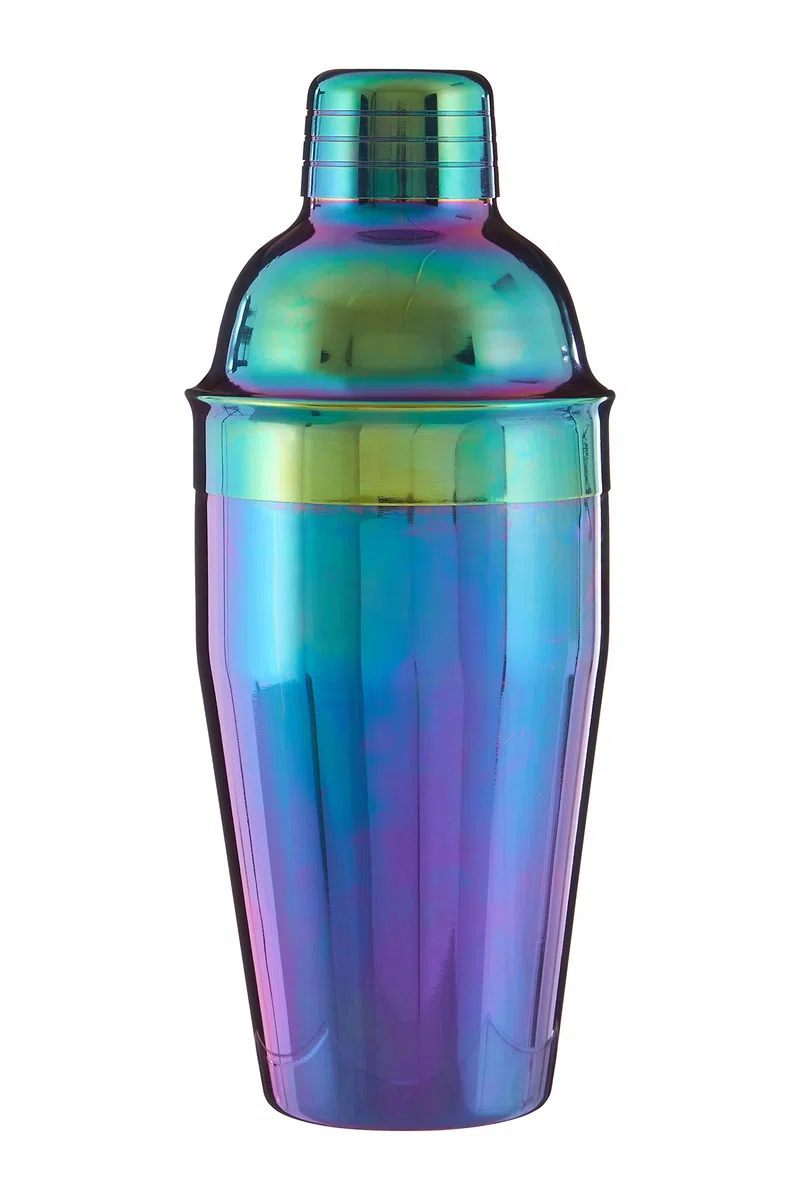 Premier Housewares Cocktail Shaker, Rainbow, 0,55 Liter, Edelstahl, Multi/Bunt, 8 x 8 x 21 cm