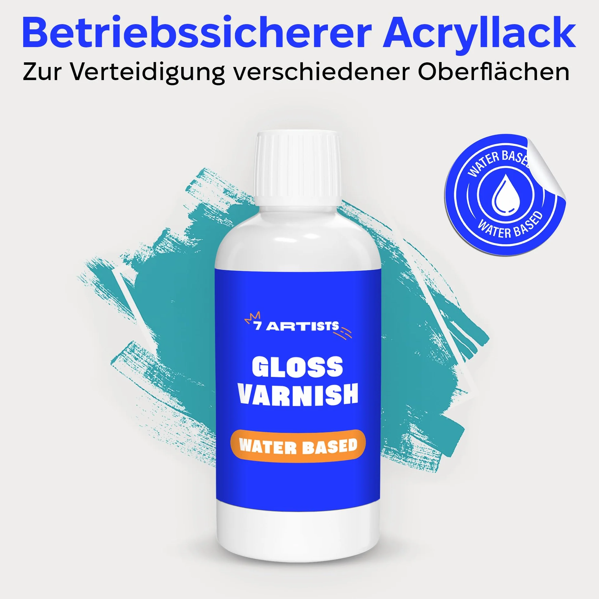 Acryl Klarlack Glänzend 500 ml – Acryl Versiegelung Firnis für Acrylfarben, Bemalte Holz, Steine, Ton | Glanzlack Wasserfest Finish, Schnelltrocknend, Farblos | Glossy Varnish