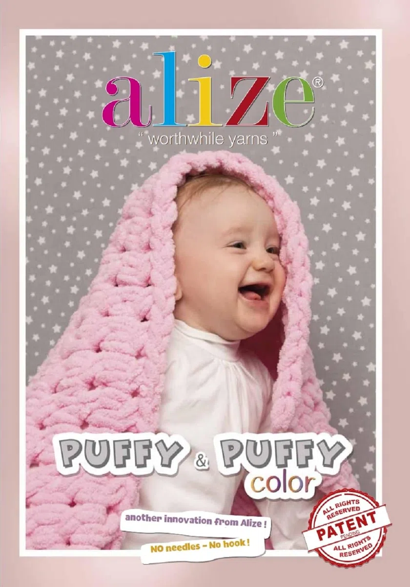 ALIZE Puffy 146 Lavender Premium Wolle 3 x 100g Bulky Schlaufengarn Fingerstrickgarn kuschelweich für Decken, Kissen und Accessoires Stricken ohne Nadeln mit mySearose Label