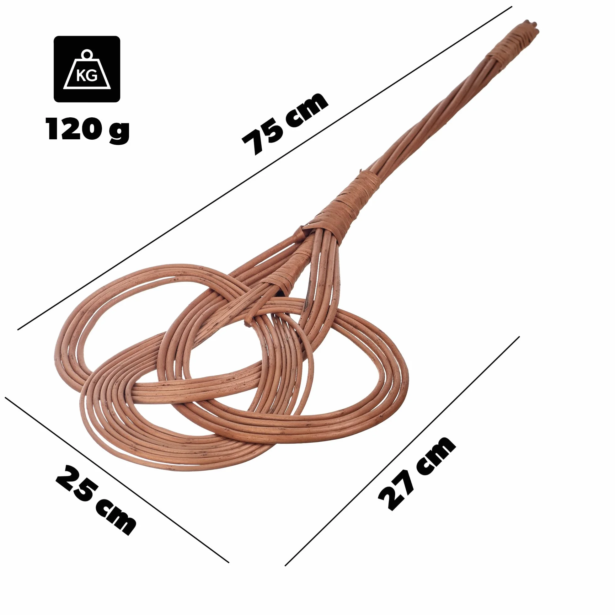 KADAX Teppichklopfer aus Weide mit 75 cm langem Griff, traditioneller Teppichreiniger für gründliche Reinigung von Teppichen, Fußmatten und Polstern