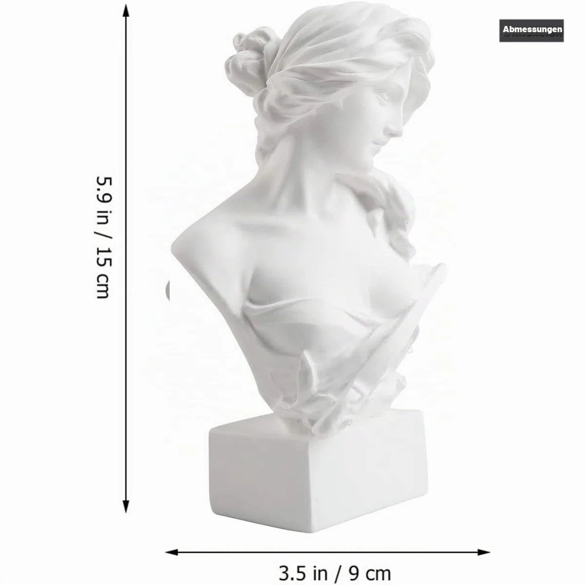 Resin Bust Statue Figur,6" 15cm Griechische Mythologie Göttin Artemis Bust Sculpture Figur für Home Ornament Office Bookshelf Decor Sketch Practice DIY Art Gift-Artemis