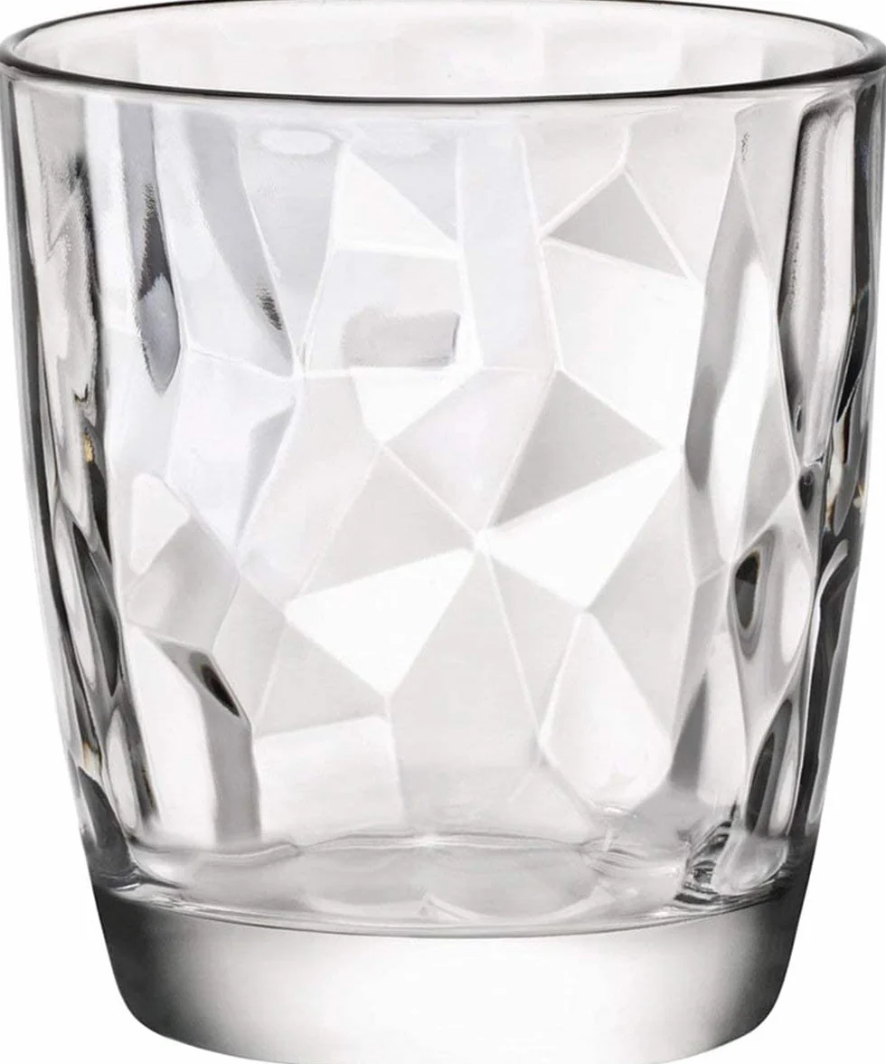 Bormioli Rocco 350200 Diamond Trasparente Trinkglas, Wasserglas, Saftglas, 305ml, Glas, transparent, 6 Stück