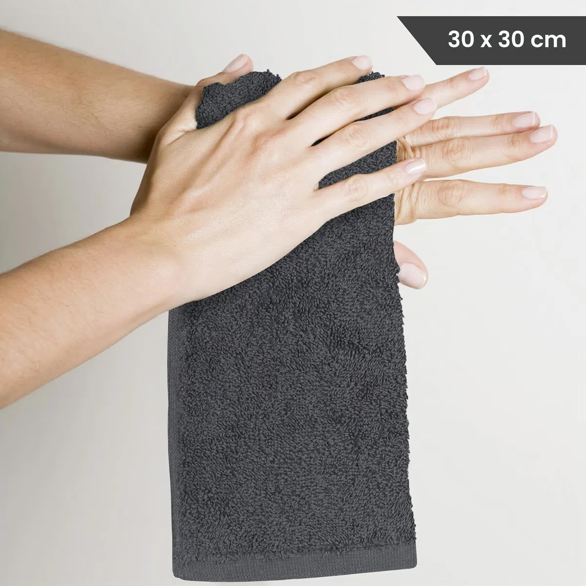 Utopia Towels - 24 Stück Seiftücher, 30x30 cm mit Aufhängeschlaufen, saugfähige Waschlappen zum Abwischen und Reinigen des Gesichts aus 100% Baumwolle (Grau)