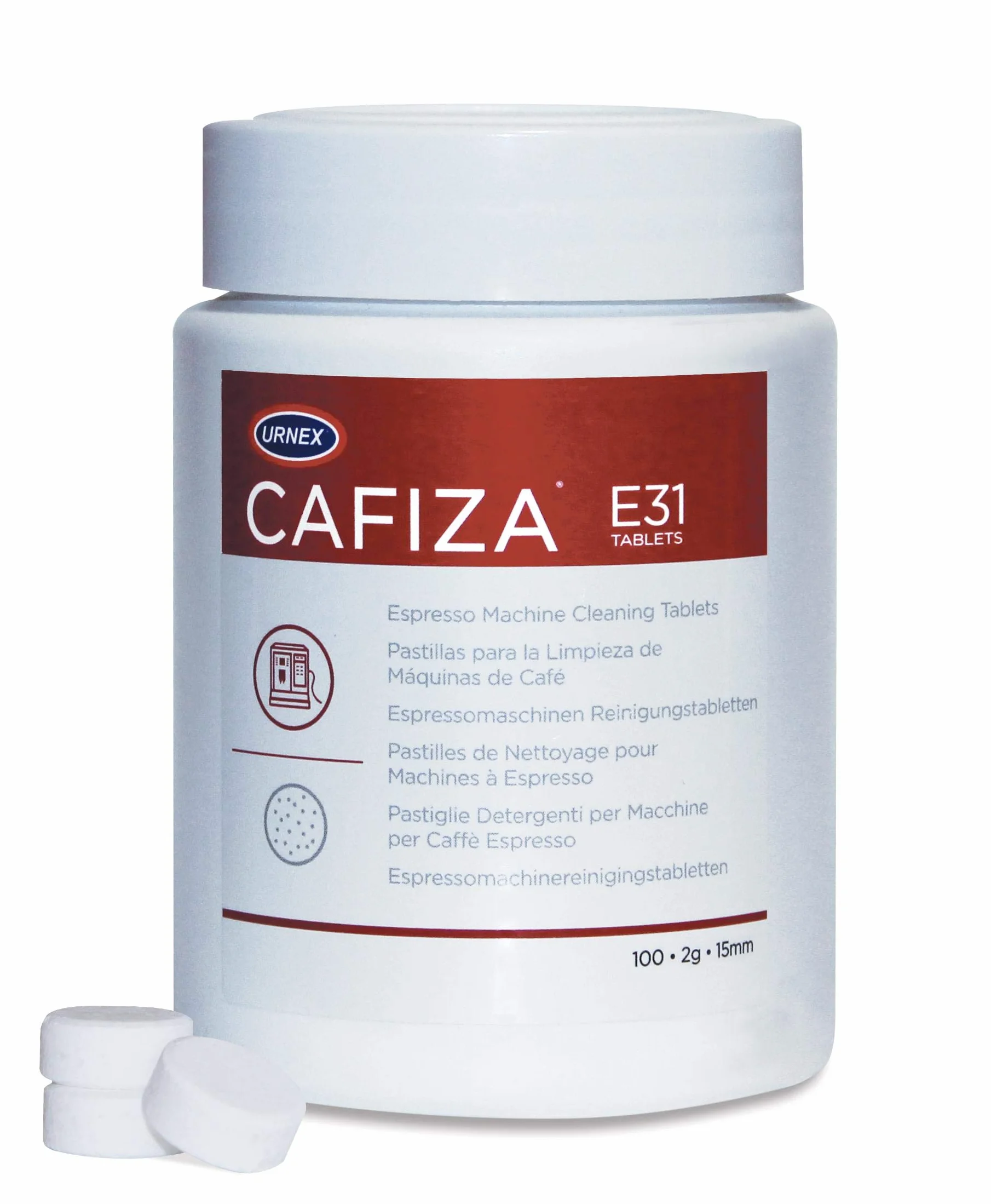 Urnex CX503 Cafiza Kaffeemaschine Reinigungstabletten 100 x 1,2 g Acryl