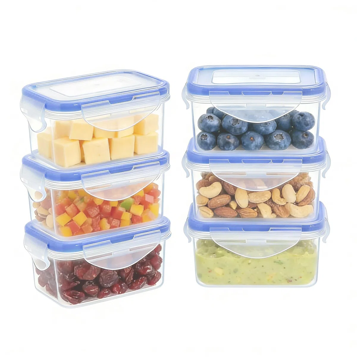 6er-Set 180ML Kleine Dosen mit Deckel Plastik Eisbehälter für Speiseeis Gefrierdosen Klein Mikrowellengeschirr Kimchi Behälter Snackbox